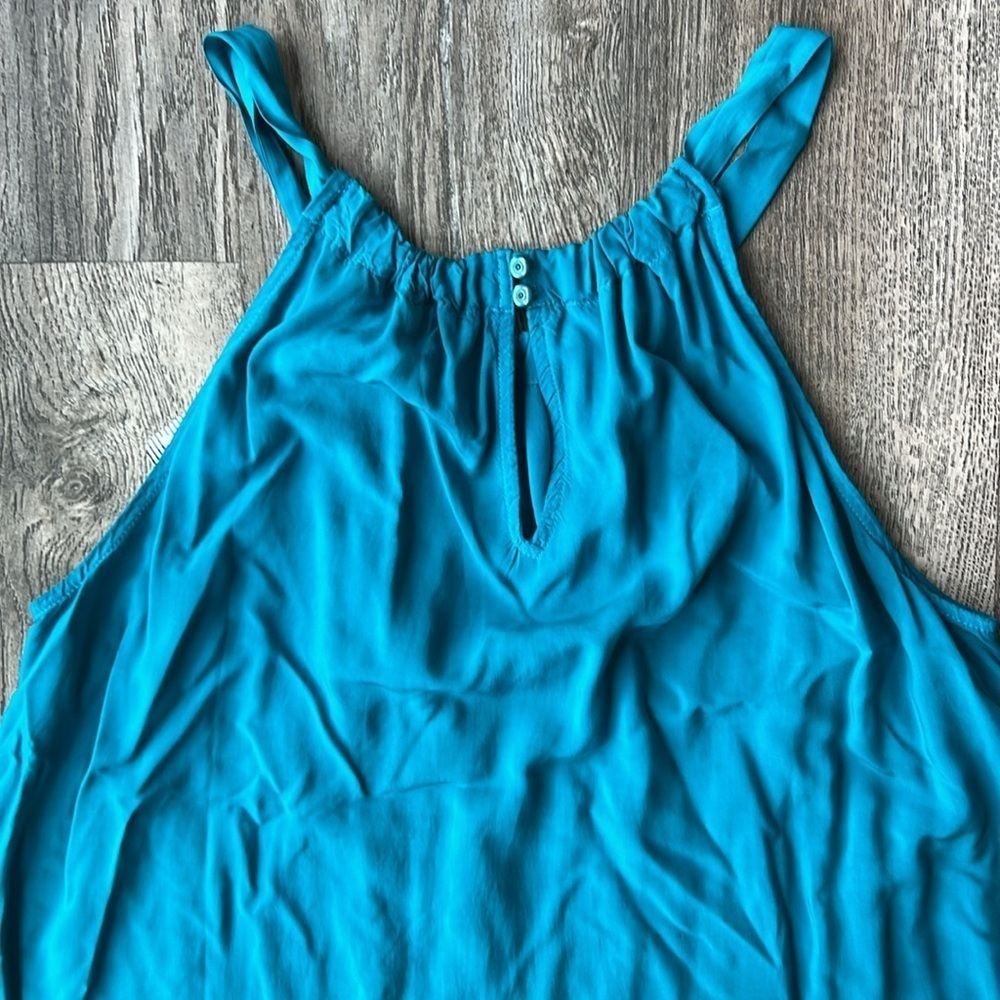 Splendid Dress Blue Green Flowy Maxi Dress Size Medium Sleeveless - Picture 12 of 12